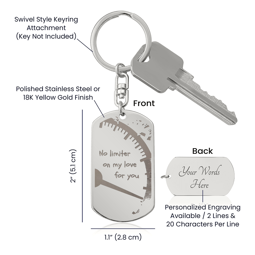 Valentines - No limiter on my love for you - Key chain